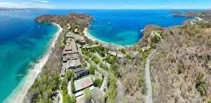 Rican Prints: PAPAGAYO, COSTA RICA -18 MAR 2019- Aerial view of the Four Seasons Resort Costa Rica