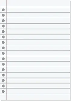 Notepaper Prints: Paper lined notebook memo page white sheet template illustration for school education and office for background