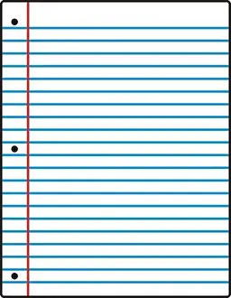 Notepaper Prints: paper notebook lines blank sheet document white blue illustration