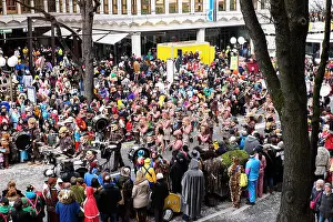 Marching Band Prints: Parade celebrating Carnival, Pilatusstrasse, Lucerne, Switzerland, Europe
