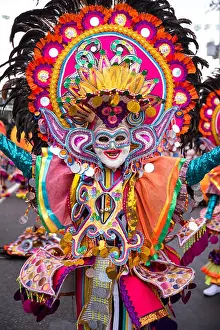 Gras Prints: Parade of colorful smiling mask at 2018 Masskara Festival, Bacolod City, Philippines