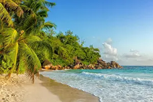 Anse Prints: paradisiac anse georgette beach in seychelles praslin island