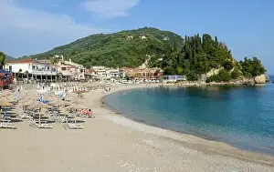 Vacation Village Prints: Parga, Greece - 17 May 2022: the touristic village of Parga on Greece