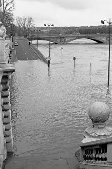 Flooding Prints: PARIS SEINE RIVER FLOOD - CRUE DE LA SEINE - PARIS STREET PHOTOGRAPHY - BLACK AND WHITE PHOTOGRAPHY - SILVER FILM