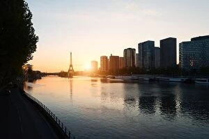 Images Dated 8th May 2016: Paris skyline with Eiffel tower and Seine river in Paris, France