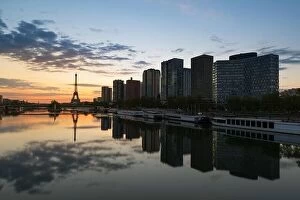 Images Dated 8th May 2016: Paris skyline with Eiffel tower and Seine river in Paris, France