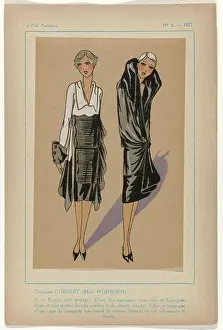 1927 Prints: Very Parisian, 1927 No. 3, pl. 8: Creations CHERUIT (Mme Wormser) - Black and White