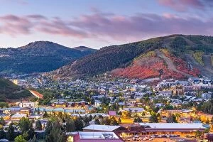 Images Dated 30th September 2019: Park City, Utah, USA downtown in autumn at dusk