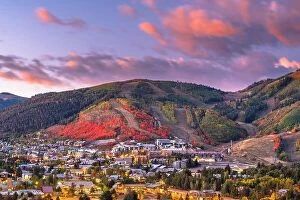 Images Dated 30th September 2019: Park City, Utah, USA downtown in autumn at dusk