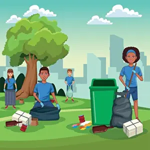 Volunteering Prints: Park cleaning volunteers