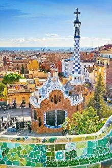 Images Dated 13th January 2017: Park Guell by Antoni Gaudi, Barcelona, Catalonia, Spain