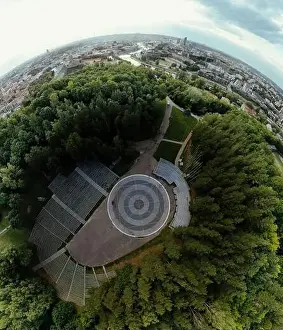 Lithuanian Prints: Park on the hill in Vilnius city