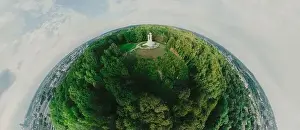 Lithuanian Prints: Park on the hill in Vilnius city