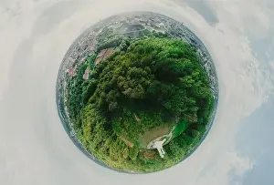 Lithuanian Prints: Park on the hill in Vilnius city