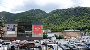 Andorra Prints: A full parking lot at the CCA Centre Comercial Andorrà - Super U in Andorra la Vella