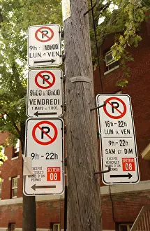 Street Sign Prints: Parking signs Montreal canada