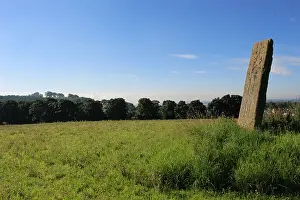 Enigma Prints: Parkmill Cross Slab carved standing stone near Alloa