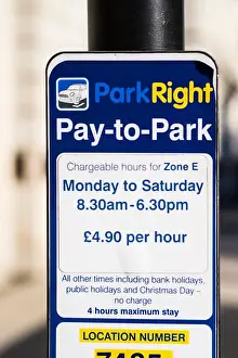 Traffic Control Prints: ParkRight, Pay-to-Park sign, St.James's Square, London, England, U.K