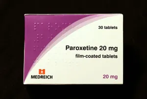 Antidepressant Prints: Paroxetine 20mg tablets, pack, packet