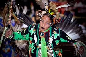 New Mexico Prints: Participant in the annual Gathering of Nations powwow in Albuquerque