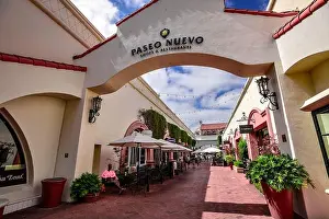 Shopping Center Prints: The Paseo Nuevo Shopping Center in Downtown Santa Barbara, California