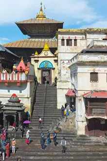 Vertical Image Prints: Pashupatinath Temple complex, UNESCO World Heritage Site, Kathmandu, Nepal, Asia