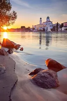 Passau Skyline, Germany. Cityscape image of Passau skyline, Bavaria, Germany at dramatic sunset