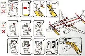 Prohibited Prints: Passenger safety instructions of a plane