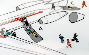 Debris Prints: Passenger safety instructions of a plane