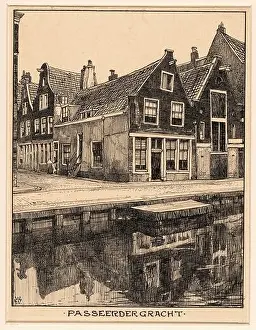Channels Prints: Passer-by Gracht in Amsterdam. Draughtsman: Willem Wenckebach