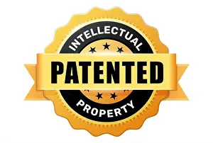 Verified Prints: Patented, gold medal or badge, intellectual property and rights holder emblem or seal