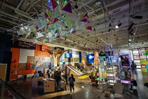Toronto Prints: Patrons inside ontario science centre, toronto, ontario, canada