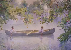 Impressionistic Prints: Paul Sawyier Canoing