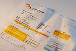 Receipt Prints: Payment slip of Electric bill of Reliance energy Urban living bar code Bombay now Mumbai Maharashtra India