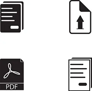 White Vector Vectors Prints: PDF icon vector illustration template