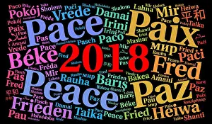 Tags Prints: Peace 2018 word cloud in different languages