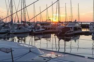Vacation Spot Prints: A peaceful sunset over Wiek Marina on the island of Rügen