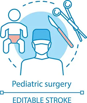 Conception Prints: Pediatric surgery concept icon