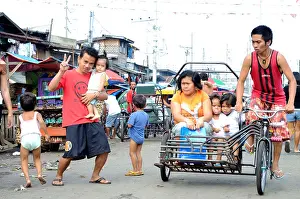 Filipino Prints: pedicab at carbon market downtown cebu city philippines