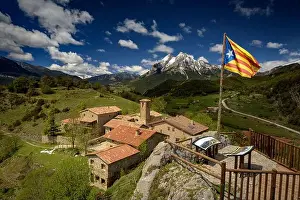 Mayo Prints: Pedraforca mountain and Gisclareny village seen from the Gargallosa viewpoint