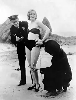 Length Prints: Peggy Graves on the beach, 1933