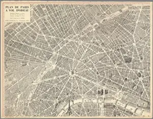 Peltier, Plan de Paris à vol d'oiseau - Sheet 1 - David Rumsey
