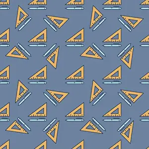 Illustrator Prints: Pen with Yellow Triangle vector concept colored seamless pattern