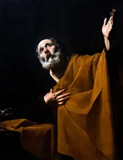 Saint Peter Prints: The Penitent St Peter by Jusepe de Ribera (Jose de Ribera: c)