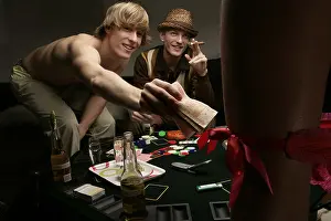 Card Game Prints: People playing strip poker