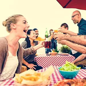 Beverages Prints: People Relaxation Beach Rest Concept