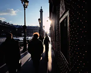 Idyll Prints: People shopping at Christmas time, Place Vendome, Paris