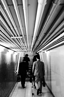 Group Of Prints: People Walking, Underground Marunouchi, Tokyo, Japan