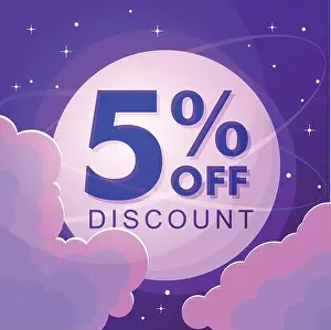 Mathematical Prints: Five percent discount Numbers against the night sky