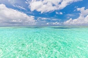 Images Dated 6th May 2018: Perfect sky and water of ocean. Tropical sea under the blue sky